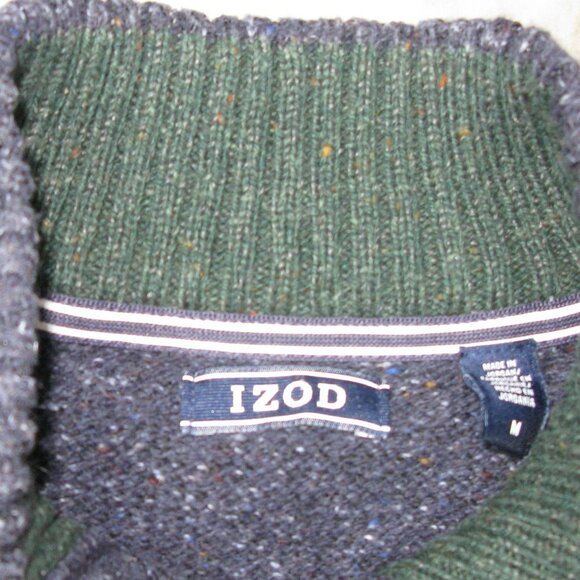 Izod Men's Navy Blue Partial Button Front Sweater Size Medium - Picture 5 of 5